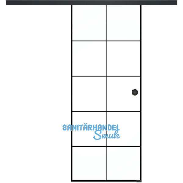 SOLIDO Glasschiebet�r Set Industry 5, Beschl�ge/Muschelgriff schwarz, 820x2100