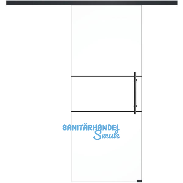 SOLIDO Glasschiebet�r Set Industry 1, Beschl�ge/Sto�griff schwarz, 820x2100