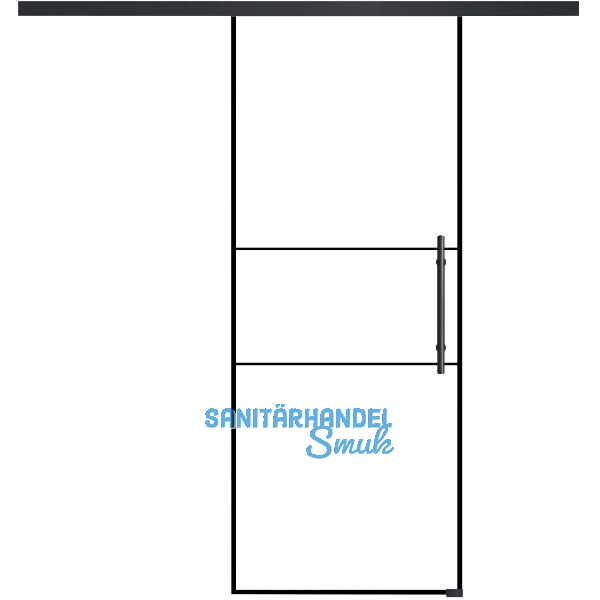 SOLIDO Glasschiebet�r Set Industry 2, Beschl�ge/Sto�griff schwarz, 920x2100