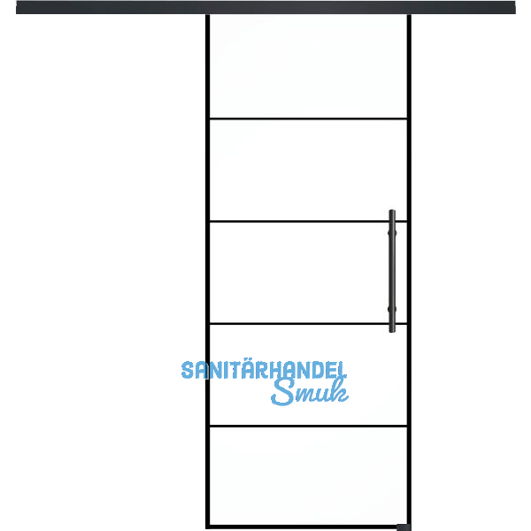 SOLIDO Glasschiebet�r Set Industry 4, Beschl�ge/Sto�griff schwarz, 920x2100