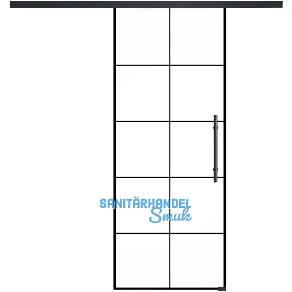 SOLIDO Glasschiebet�r Set Industry 5, Beschl�ge/Sto�griff schwarz, 820x2100