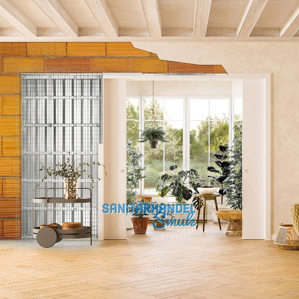 ECLISSE UNICO Schiebet�reinbaukasten Massivwand 2-flg. f�r Ziegel 100, 2300/2000