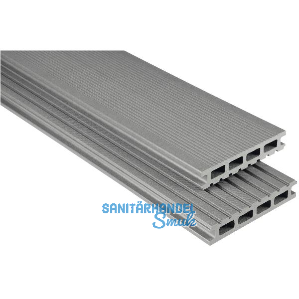 KOVALEX WPC Terrassendiele Hohlkammerprofil grau mattiert, 26x145x5000mm