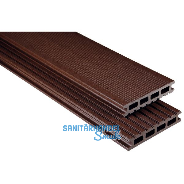 KOVALEX WPC Terrassendiele Hohlkammerprofil schokobraun mattiert, 26x145x4000mm