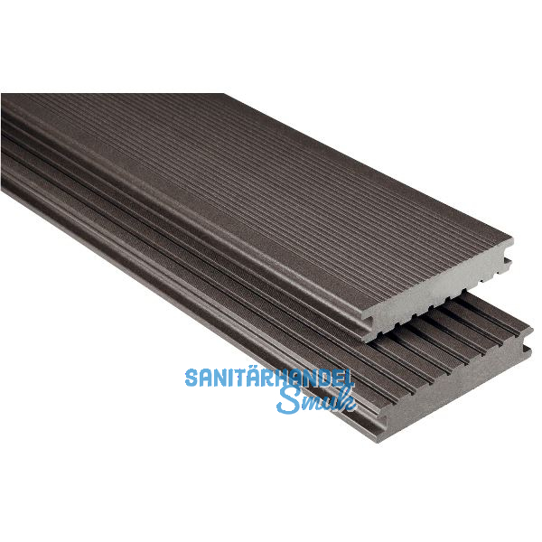 KOVALEX WPC Terrassendiele Vollprofil graubraun mattiert, 26x145x5000mm