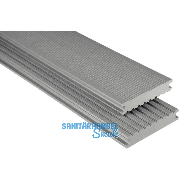 KOVALEX WPC Terrassendiele Vollprofil grau mattiert, 26x145x6000mm
