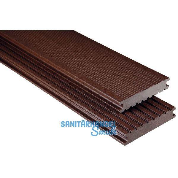KOVALEX WPC Terrassendiele Vollprofil schokobraun mattiert, 26x145x6000mm