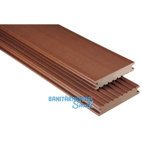 KOVALEX WPC Terrassendiele Vollprofil braun mattiert, 26x145x5000mm