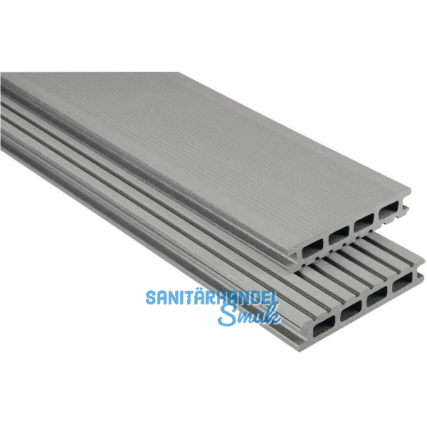 KOVALEX WPC Terrassendiele Hohlkammerprofil grau geb�rstet, 26x145x6000mm