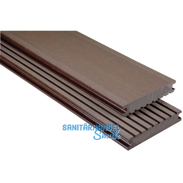 KOVALEX WPC Terrassendiele Vollprofil schokobraun geb�rstet, 26x145x5000mm