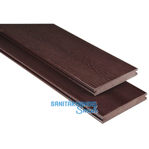 KOVALEX WPC Terrassendiele Vollprofil schokobraun unbehandelt, 20x145x4000mm