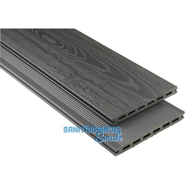 KOVALEX WPC Terrassendiele Hohlkammerprofil graubraun mattiert, 20x190x6000mm