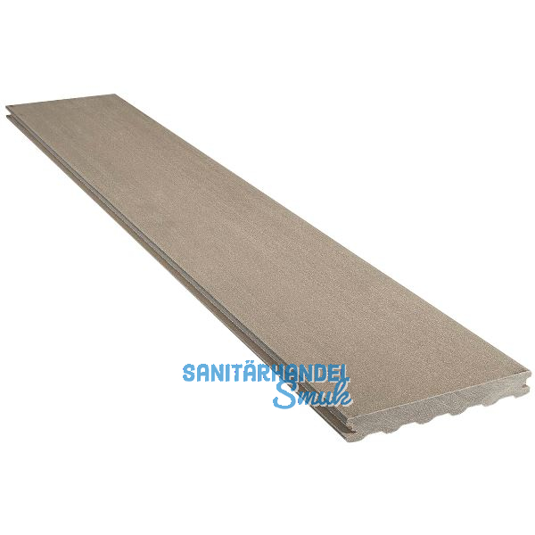 SILVADEC Terrassendiele Elegance glatt Hellgrau, 23x138x6000mm