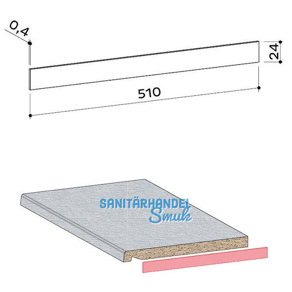 WERZALIT Laminatstreifen Compact wei� mit Schmelzkleber