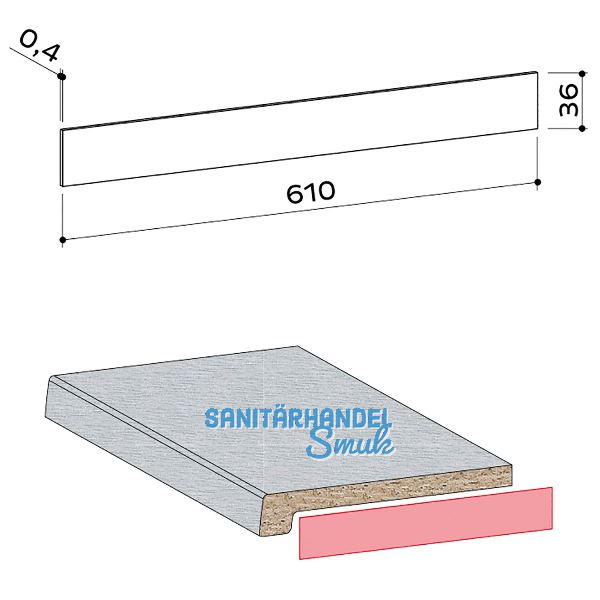 WERZALIT Laminatstreifen Exclusiv wei� mit Schmelzkleber