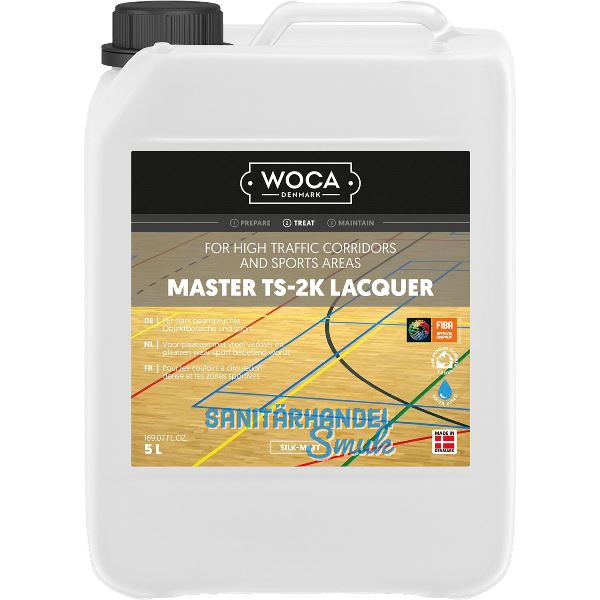 WOCA Master TS-2K Lacquer Seidenmatt/Glanz 20, 5 Liter + 2 K H�rter