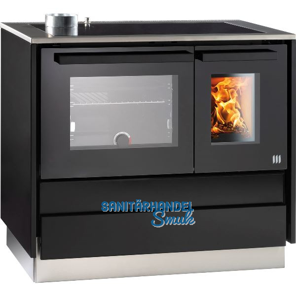 LOHBERGER Festbrennstoffherd Style 94, Schwarz