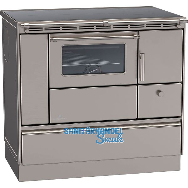 LOHBERGER Festbrennstoffherd Rega 90, Edelstahl