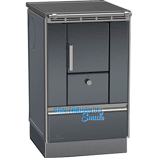 LOHBERGER Festbrennstoffherd Rega 50, Anthrazit-metallic
