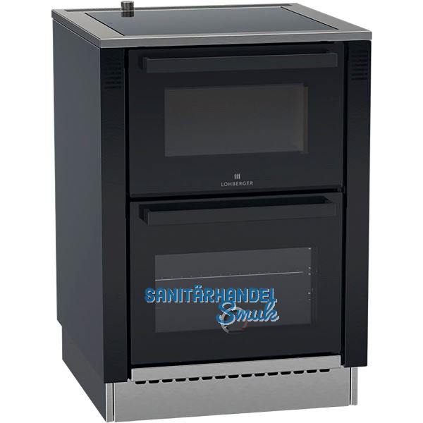 LOHBERGER Festbrennstoffherd Style 60, Schwarz