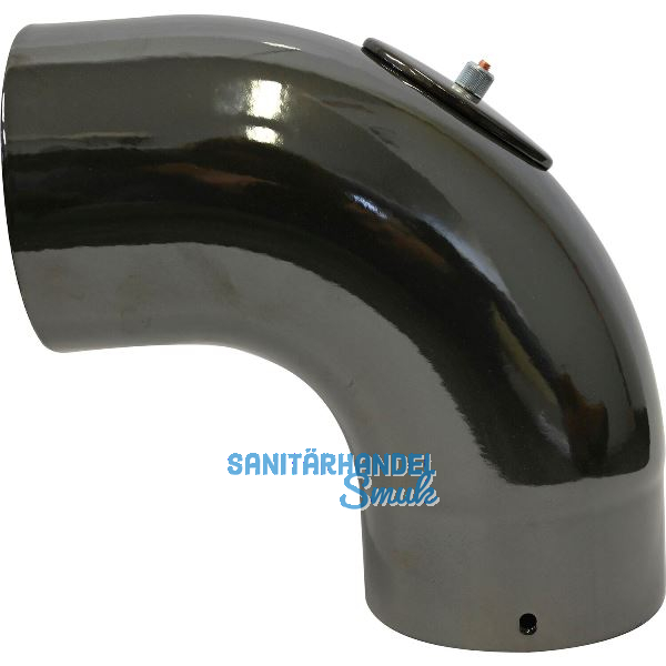 LOHBERGER Rauchrohr Bogen 90� glatt, mit �ffnung / � 120 mm