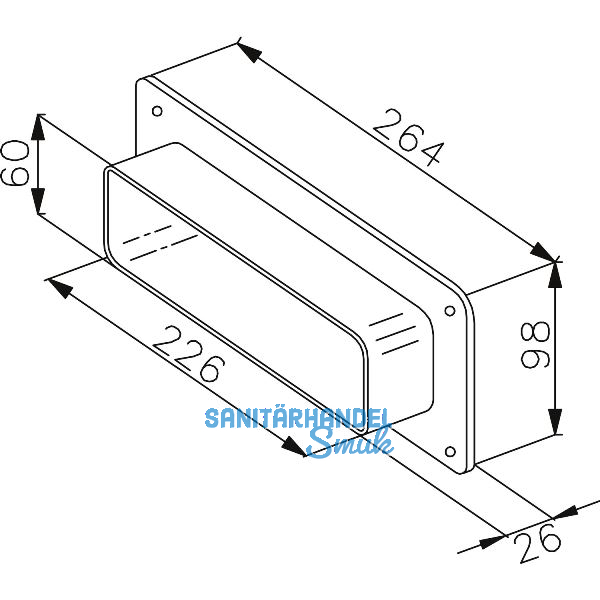 FABER Flachkanal Anschlussst�ck 226 x 60 mm