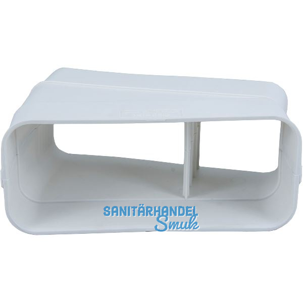 OPTIMAIRO Flachkanalbogen 15� waagerecht 222 x 89 Kunststoff wei�