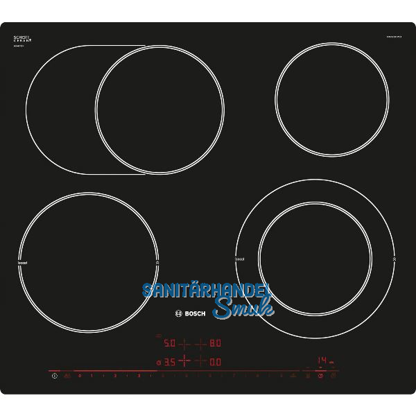 BOSCH Kochfeld PKN601DP1D Glaskeramik Strahlungsheizung autark