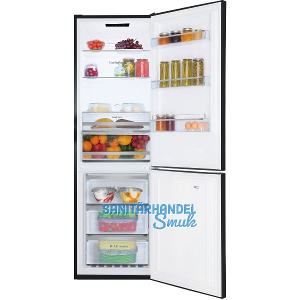 AMICA Stand-K�hl-Gefrierkombination KGCN 388 144 S Edelstahl-Effekt schwarz