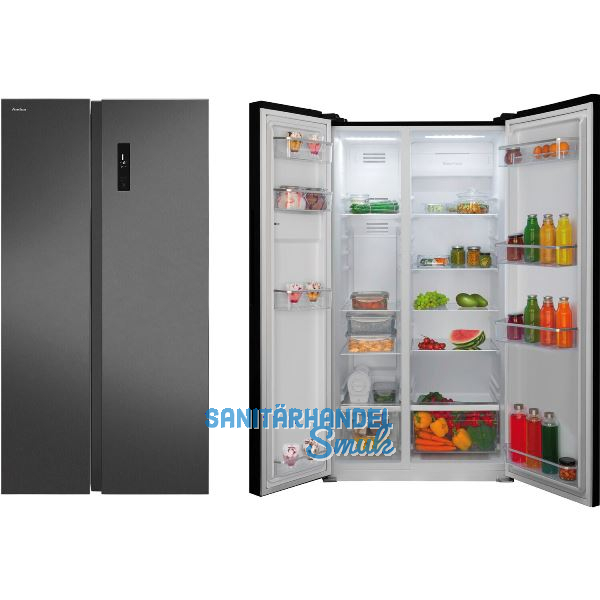 AMICA Side by Side SBSN 397 150 S Edelstahl-Effekt schwarz