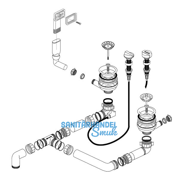 BLANCO Ab- und �berlaufgarnitur 2 x 3,5" 217492