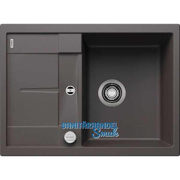 BLANCO Einbausp�le Metra 45 S Compact Felsgrau mit Drehknopfgarnitur, reversibel