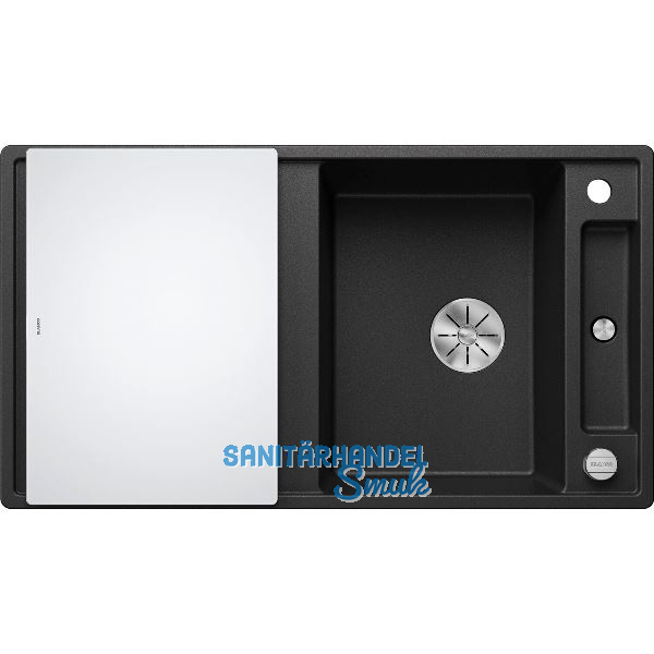 BLANCO Einbausp�le Axia III 5 S mit Glas Schneidbrett Anthrazit, reversibel