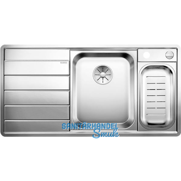 BLANCO 2D-Sp�le Axis III 6 S-IF Edelstahl Tropfteil links