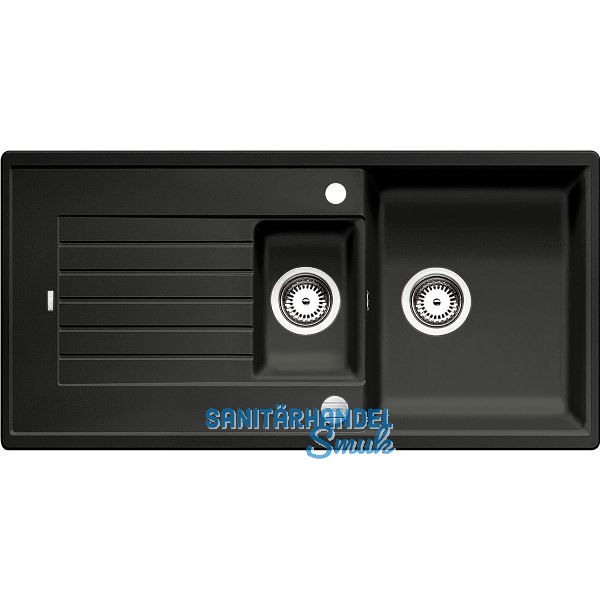 BLANCO Einbausp�le Zia 6 S Anthrazit mit Drehknopfgarnitur, reversibel