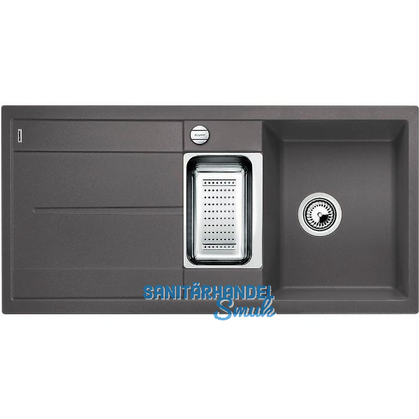 BLANCO Einbausp�le Metra 6 S Felsgrau mit Drehknopfgarnitur, reversibel