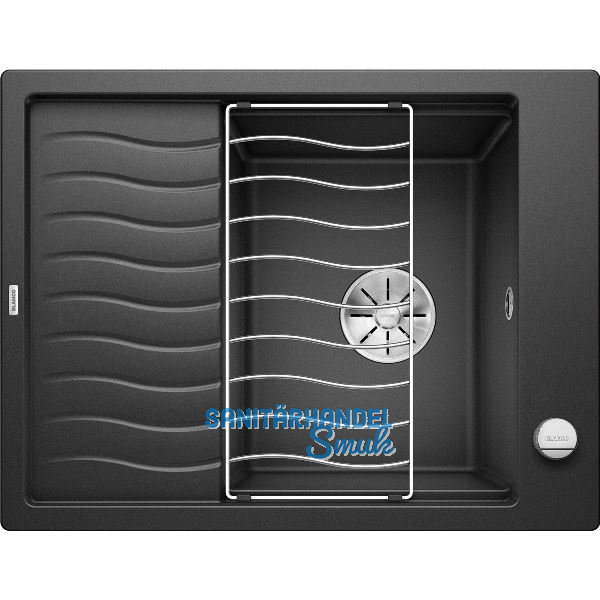 BLANCO Einbausp�le Elon 45 S mit Drehknopfgarnitur Anthrazit, reversibel