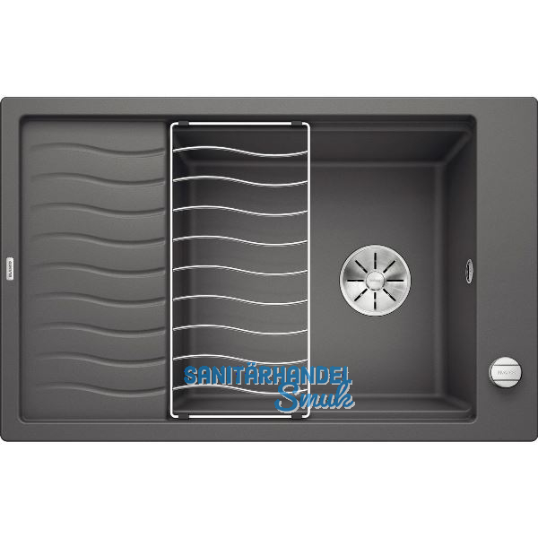 BLANCO Einbausp�le Elon XL 6 S mit InFino und Ablauffernb. Felsgrau, reversibel