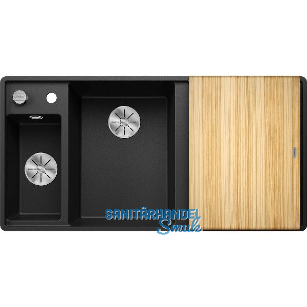 BLANCO fl�chenb�ndige Sp�le Axia III 6 S-F Anthrazit, ink. Eschebrett, TT rechts