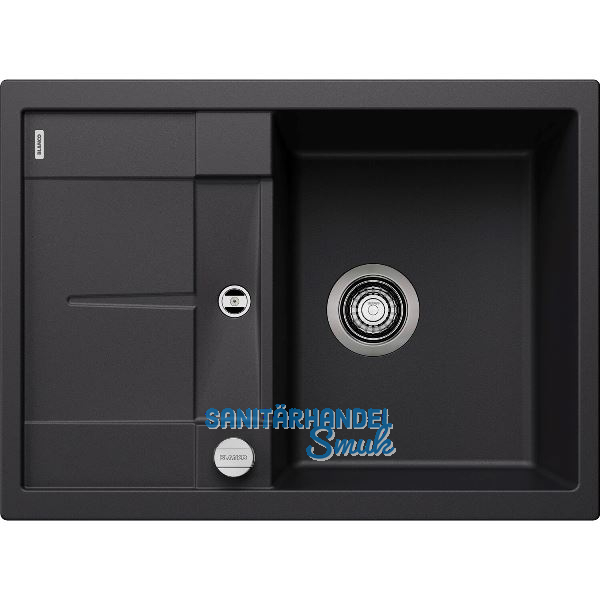 BLANCO Einbausp�le Metra 45 S Compact mit Drehknopfgarnitur Schwarz, reversibel