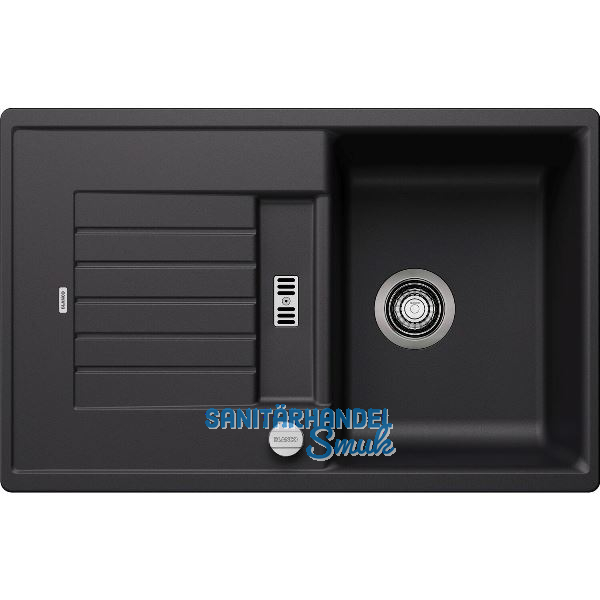 BLANCO Einbausp�le Zia 45 S mit Drehknopfgarnitur Schwarz, reversibel