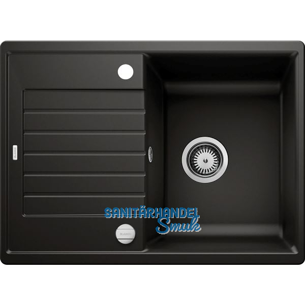 BLANCO Einbausp�le Zia 45 S Compact mit Drehknopfgarnitur Schwarz, reversibel