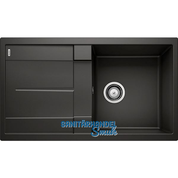 BLANCO Einbausp�le Metra 5 S mit Drehknopfgarnitur Schwarz, reversibel