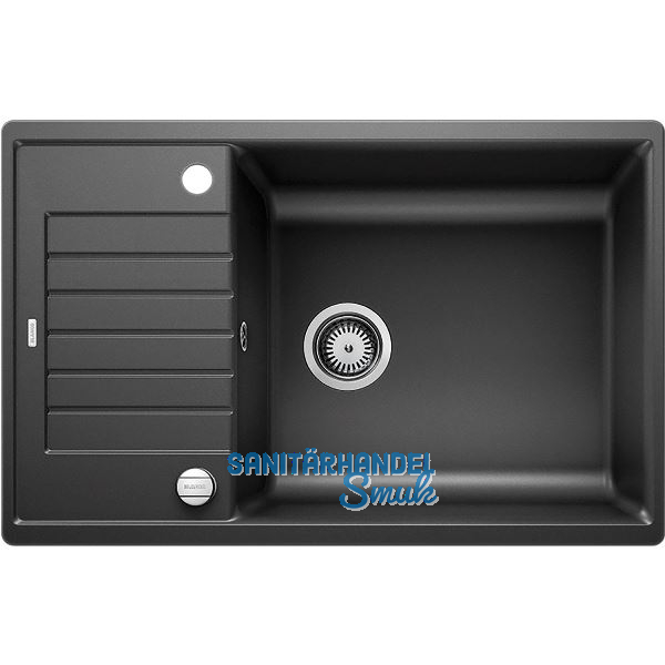 BLANCO Einbausp�le Zia XL 6 S Compact mit Drehknopfgarnitur Schwarz, reversibel
