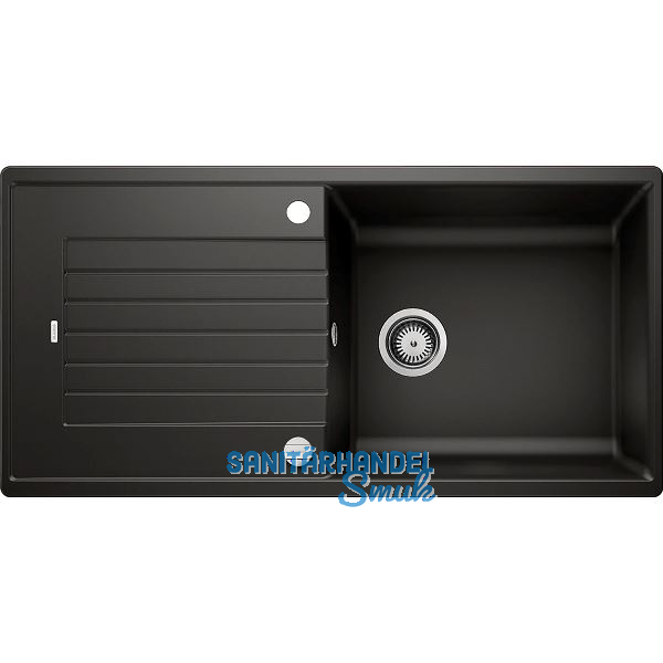 BLANCO Einbausp�le Zia XL 6 S mit Drehknopfgarnitur Schwarz, reversibel