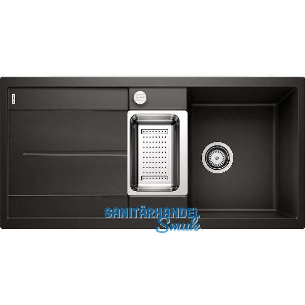 BLANCO Einbausp�le Metra 6 S mit Drehknopfgarnitur Schwarz, reversibel