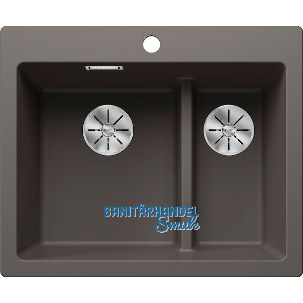 BLANCO Einbausp�le Pleon 6 Split ohne Drehknopfgarnitur, Vulkangrau