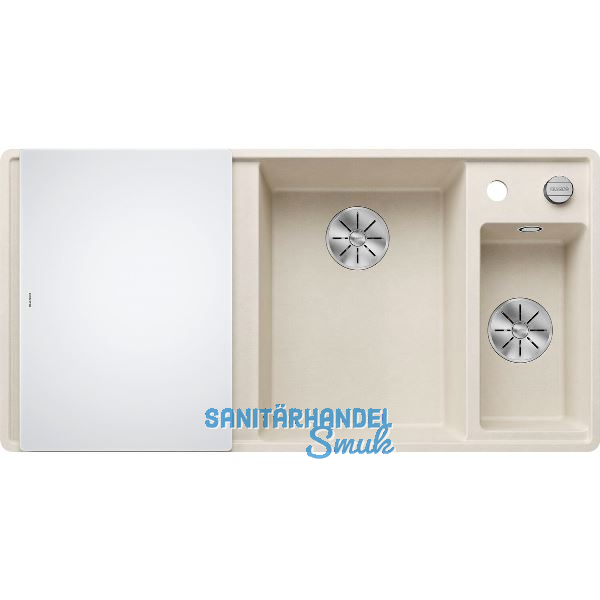 BLANCO fl�chenb�ndige Sp�le Axia III 6 S-F Softwei�, inkl. Glasbrett, TT links
