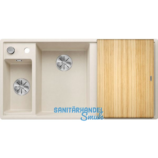 BLANCO Einbausp�le Axia III 6 S mit Esche Schneidbrett TT rechts Softwei�