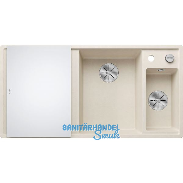 BLANCO Einbausp�le Axia III 6 S mit Glas Schneidbrett TT links Softwei�